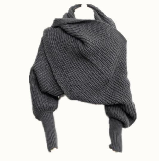 New Autumn/winter Fashion Personality Knitted Cardigan Shawl Two Wearing Methods of Personality Shawl Around Neck