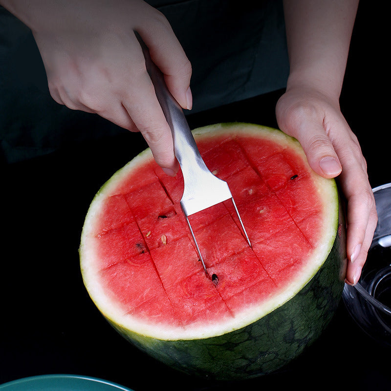 Double ended stainless steel watermelon fork multi-purpose fruit fork