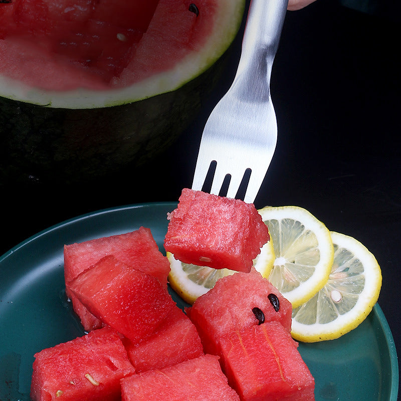 Double ended stainless steel watermelon fork multi-purpose fruit fork