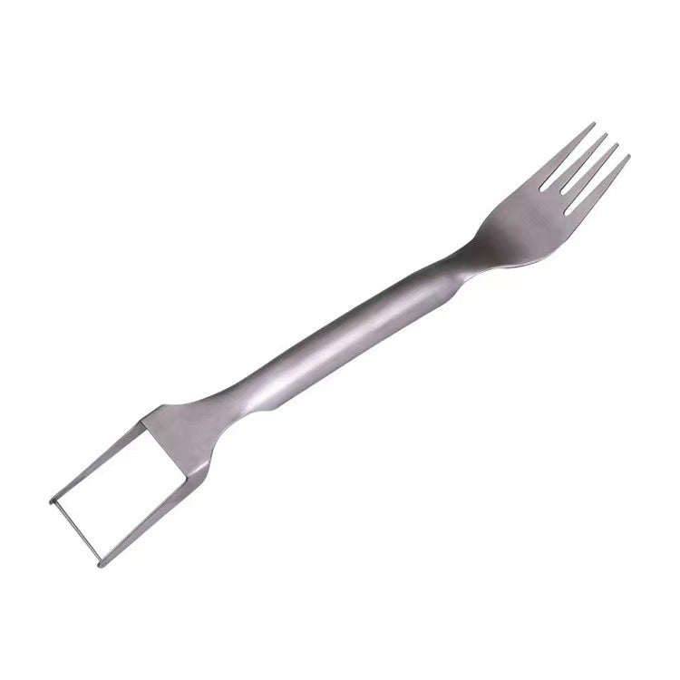 Double ended stainless steel watermelon fork multi-purpose fruit fork