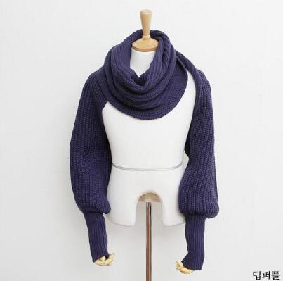 New Autumn/winter Fashion Personality Knitted Cardigan Shawl Two Wearing Methods of Personality Shawl Around Neck