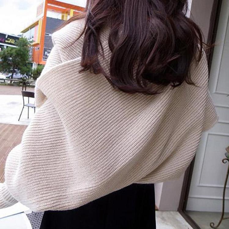 New Autumn/winter Fashion Personality Knitted Cardigan Shawl Two Wearing Methods of Personality Shawl Around Neck