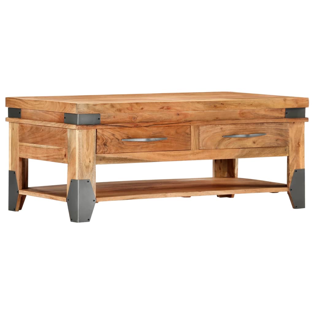 vidaXL Coffee Table 110x52x45 cm Solid Wood Acacia