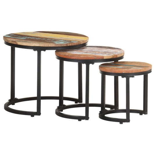 vidaXL Side Tables 3 pcs Solid Reclaimed Wood