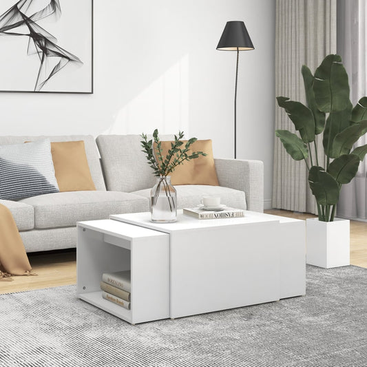 vidaXL 3 Piece Nesting Coffee Table Set White 60x60x38 cm Engineered Wood