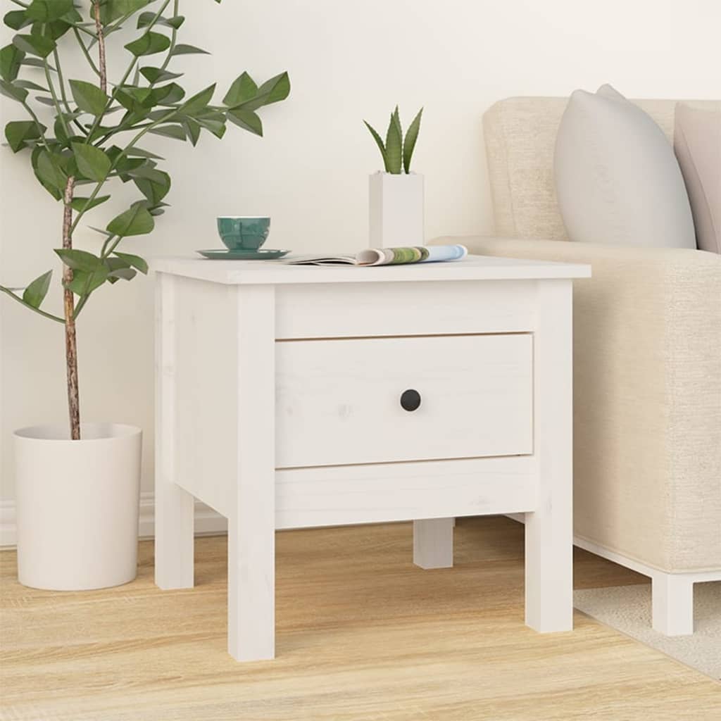 vidaXL Side Tables 2 pcs White 40x40x39 cm Solid Wood Pine