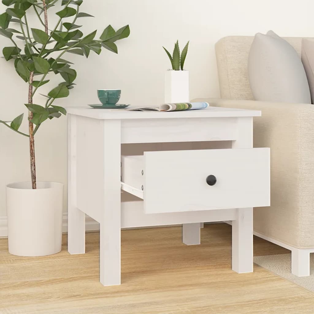 vidaXL Side Tables 2 pcs White 40x40x39 cm Solid Wood Pine