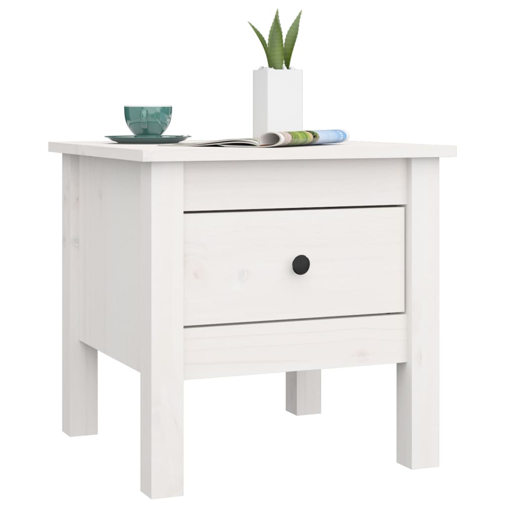 vidaXL Side Tables 2 pcs White 40x40x39 cm Solid Wood Pine