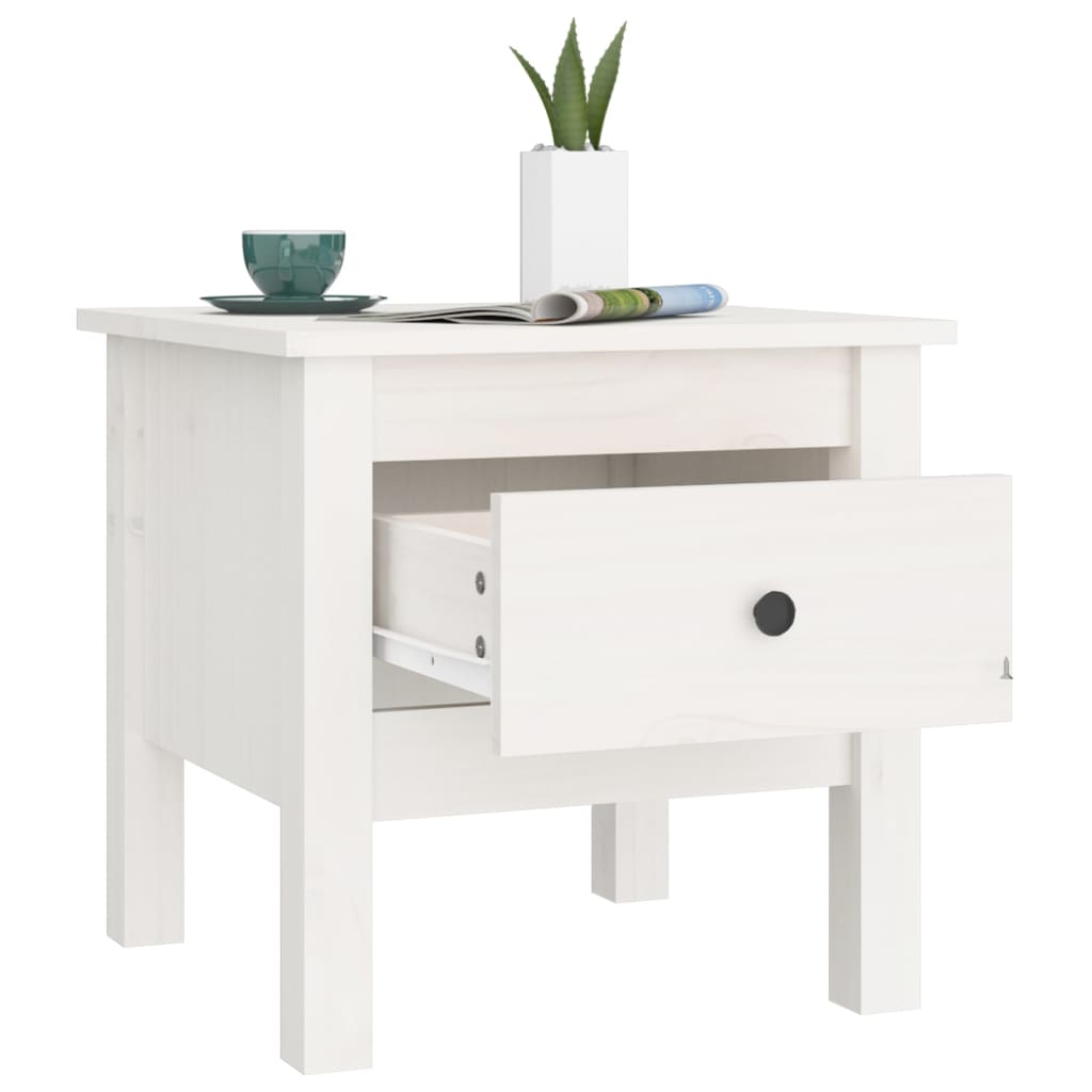 vidaXL Side Tables 2 pcs White 40x40x39 cm Solid Wood Pine