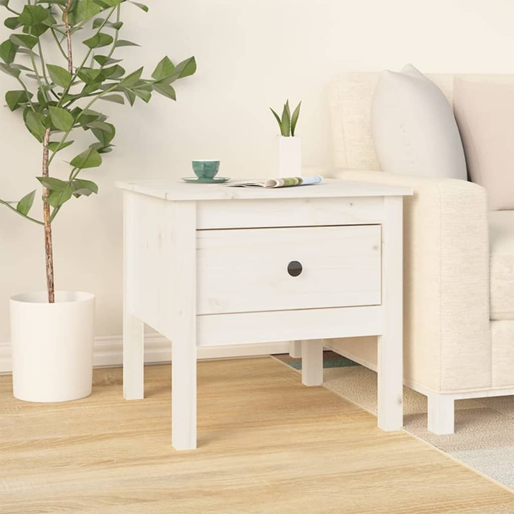 vidaXL Side Tables 2 pcs White 50x50x49 cm Solid Wood Pine