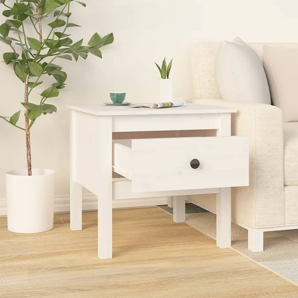 vidaXL Side Tables 2 pcs White 50x50x49 cm Solid Wood Pine