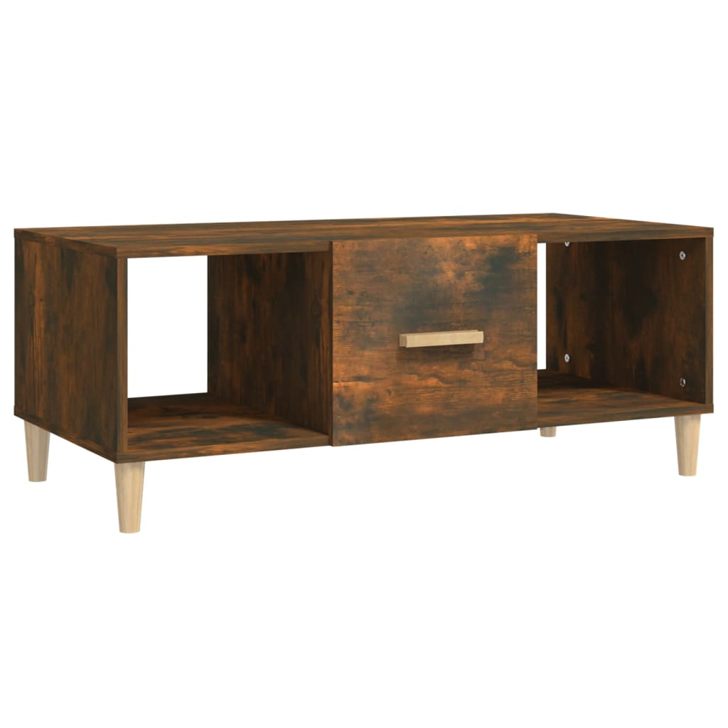 vidaXL Coffee Table Smoked Oak 102x50x40 cm Engineered Wood