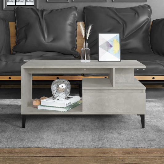 vidaXL Coffee Table  Concrete Grey 90x49x45 cm Engineered Wood