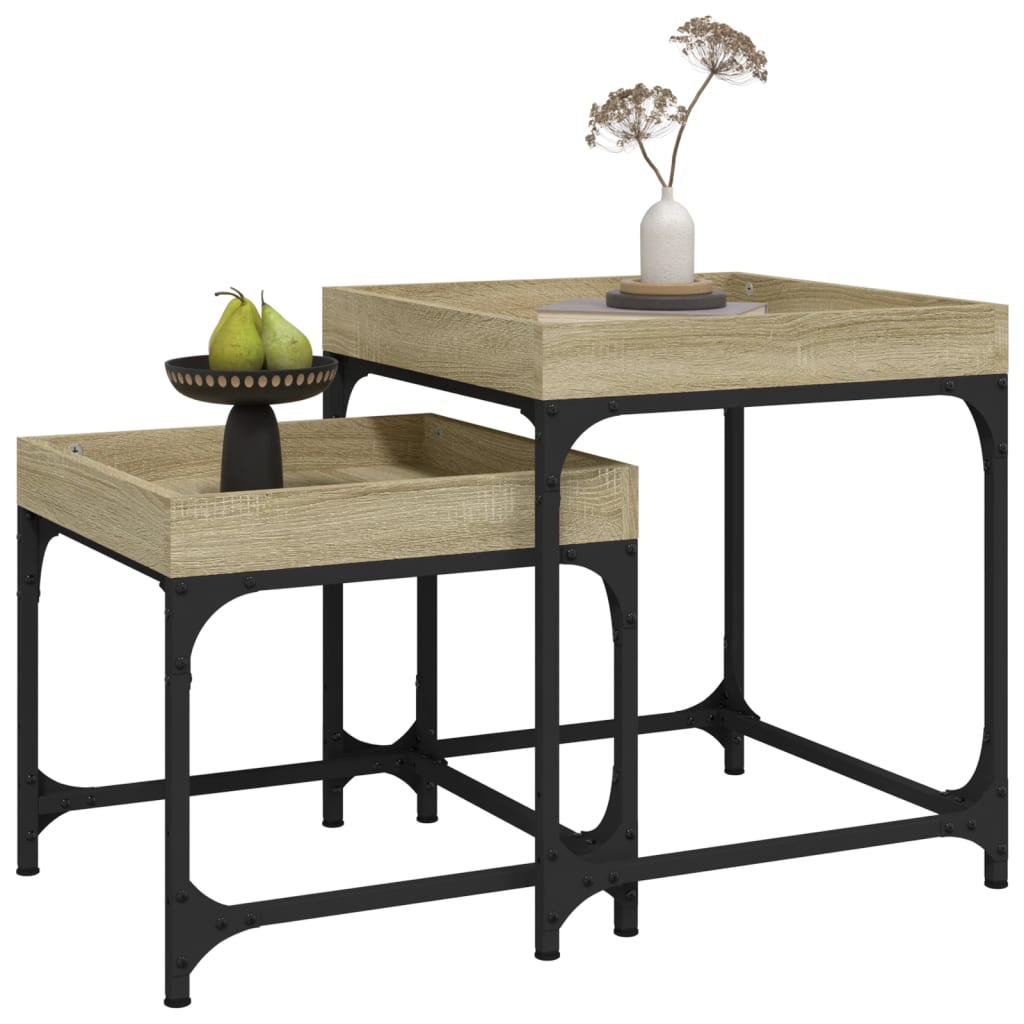 vidaXL Side Tables 2 pcs Sonoma Oak Engineered Wood
