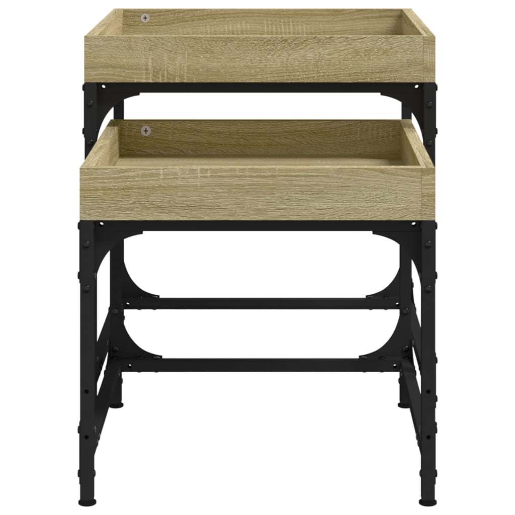 vidaXL Side Tables 2 pcs Sonoma Oak Engineered Wood