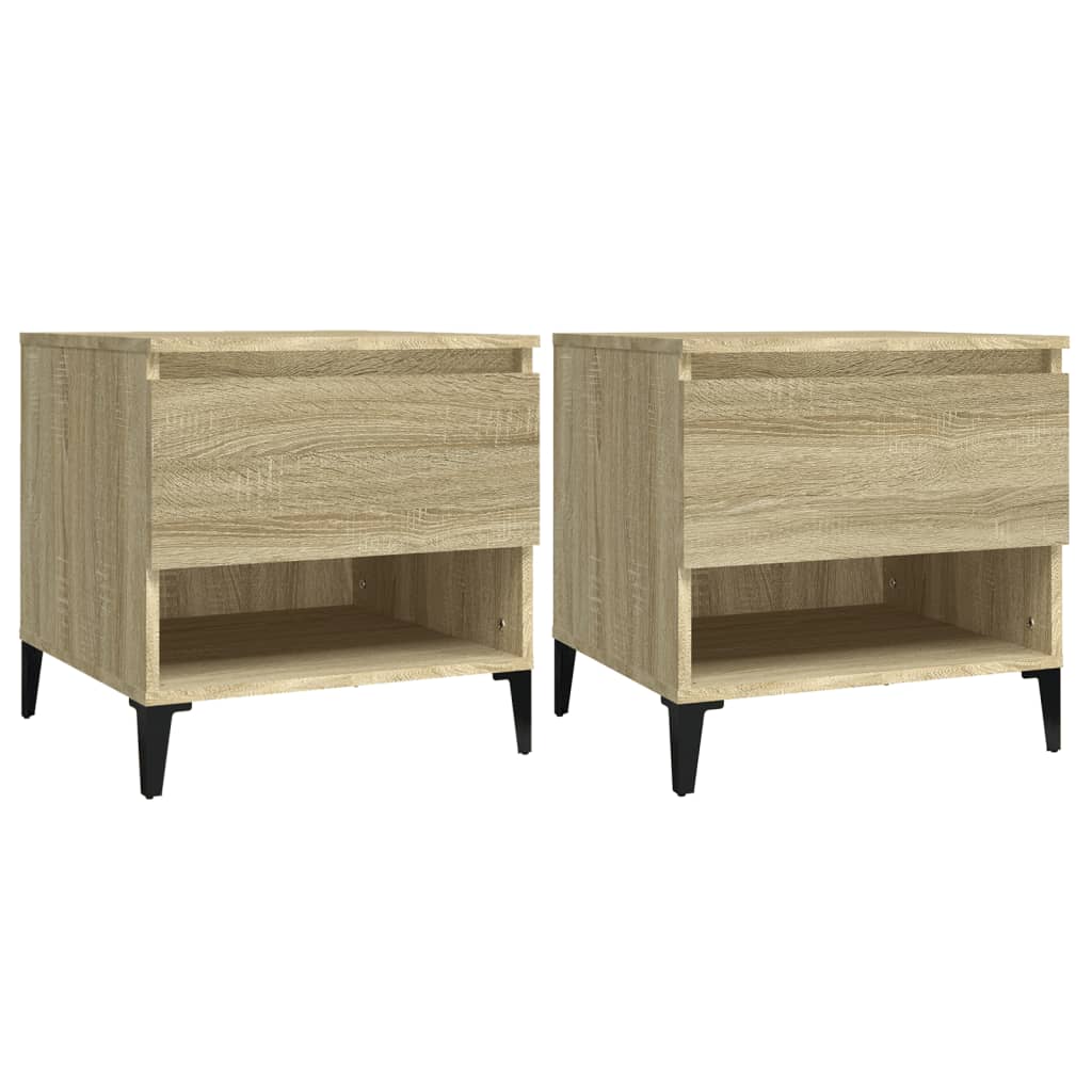 vidaXL Side Tables 2 pcs Sonoma Oak 50x46x50 cm Engineered Wood