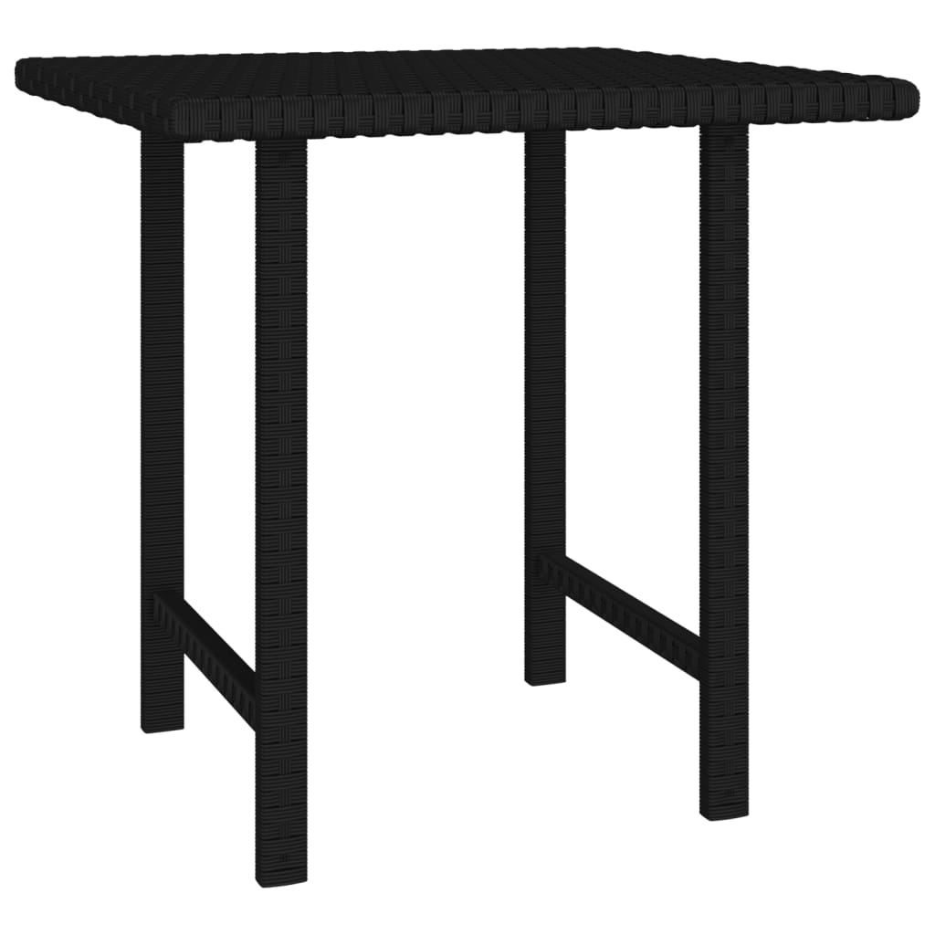 vidaXL Side Tables 3 pcs Black Poly Rattan