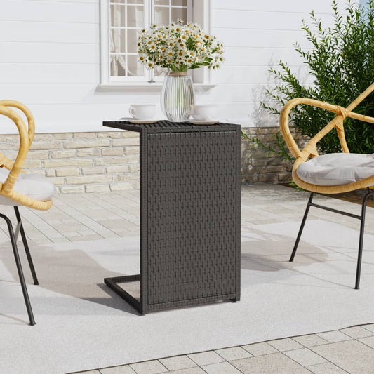 vidaXL C Table Black 40x35x60 cm Poly Rattan