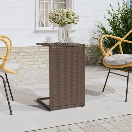 vidaXL C Table Brown 40x35x60 cm Poly Rattan