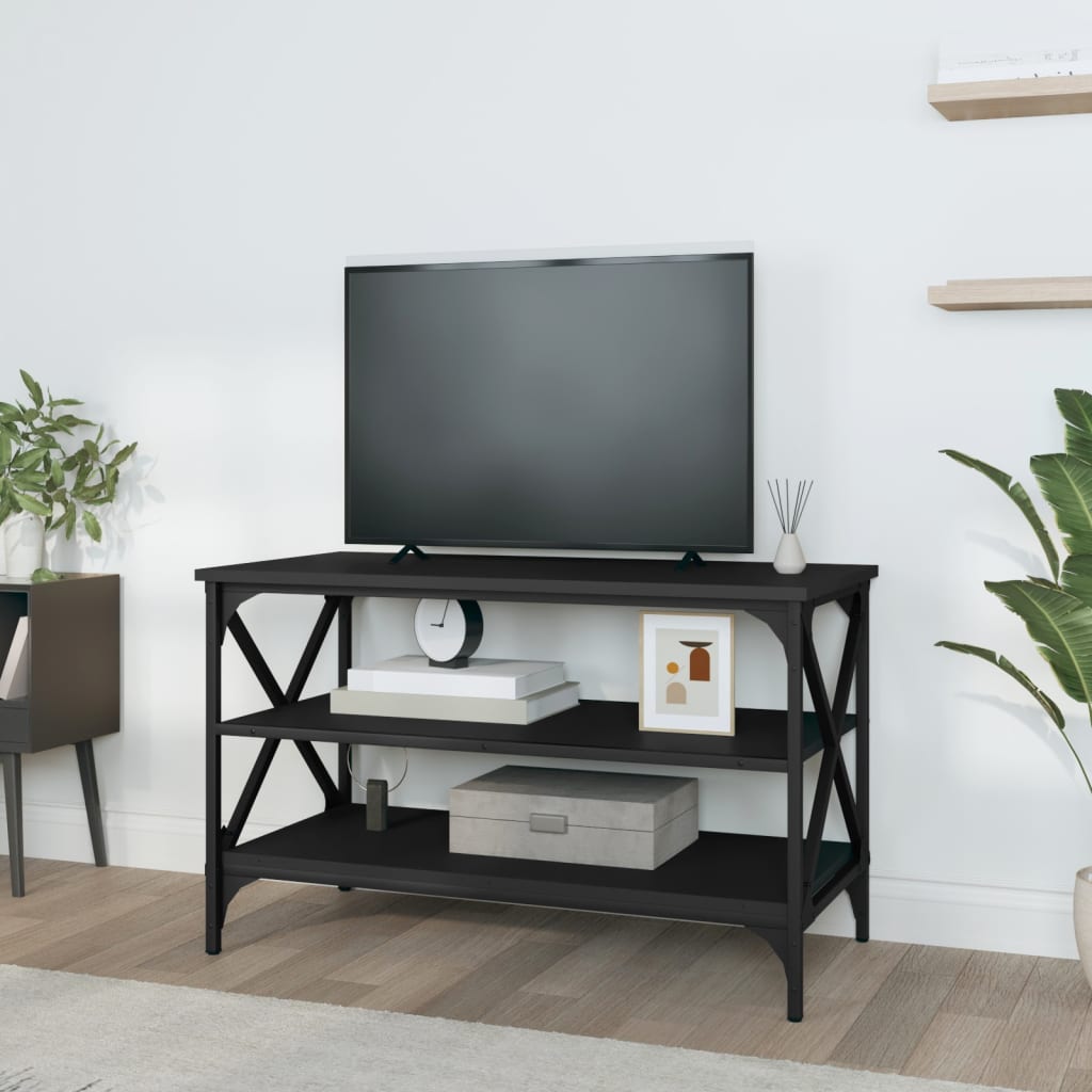 vidaXL TV Cabinet Black 80x40x50 cm Engineered Wood